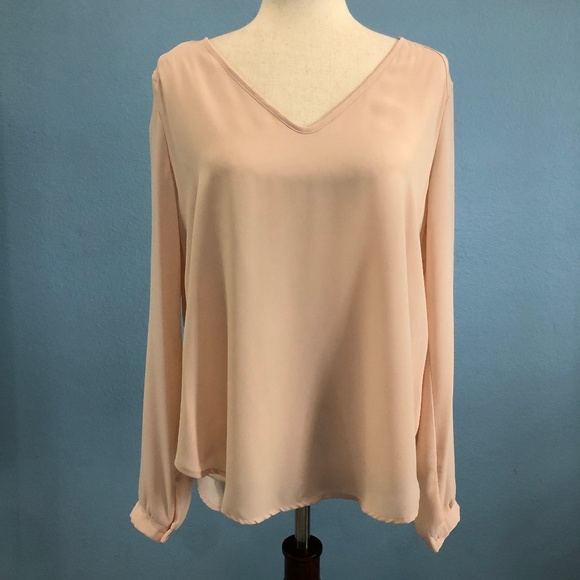 Pink Blouse - V Neck - Sheer - Excellent Condition - Size Medium - Lush - Picture 1 of 3